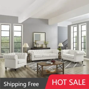 Modern Luxury Couch Sofa Chair Tufted Leather