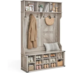 Hall Tree with Bench and Shoe Storage