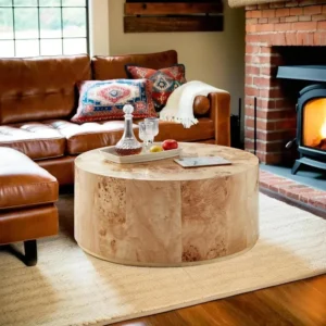 35" Round Wood Coffee Table