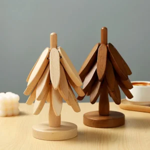 4PCS Tree Wooden Trivets