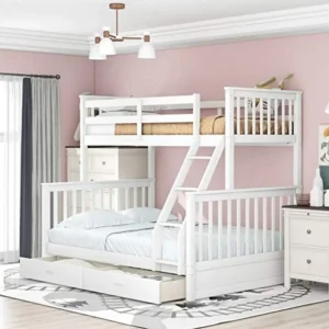 Solid Wood Twin Over Full Bunk Bed