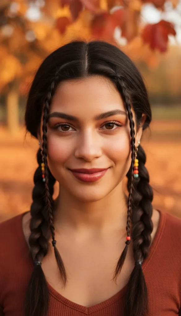 Braided Pigtails With Baby Braids Hanging at the Temples
