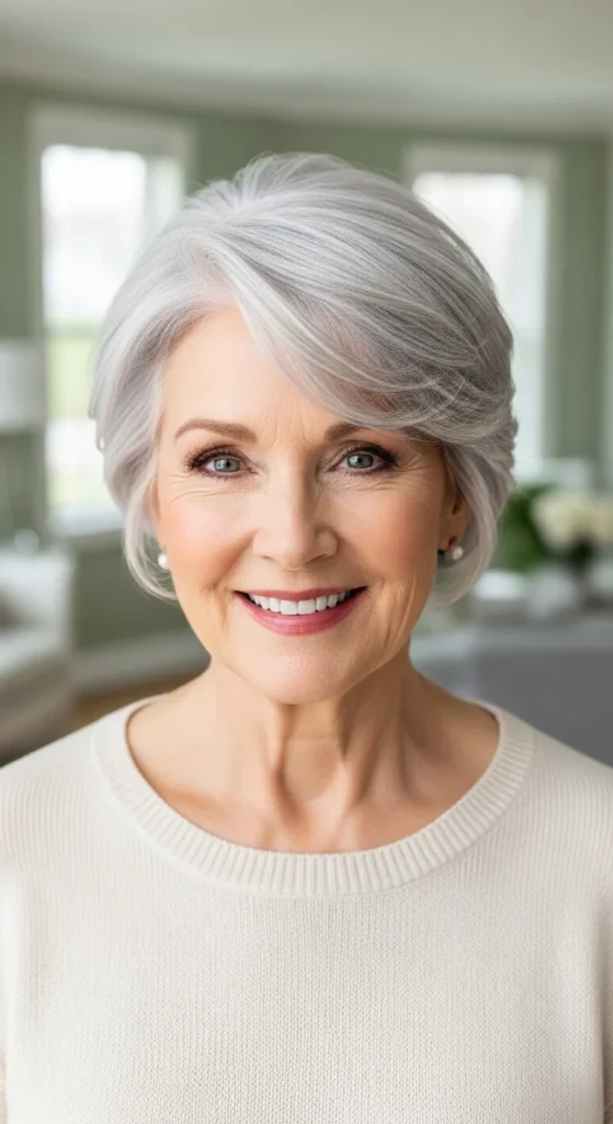 Butterfly Cut Short Hair for Older Women Over 50