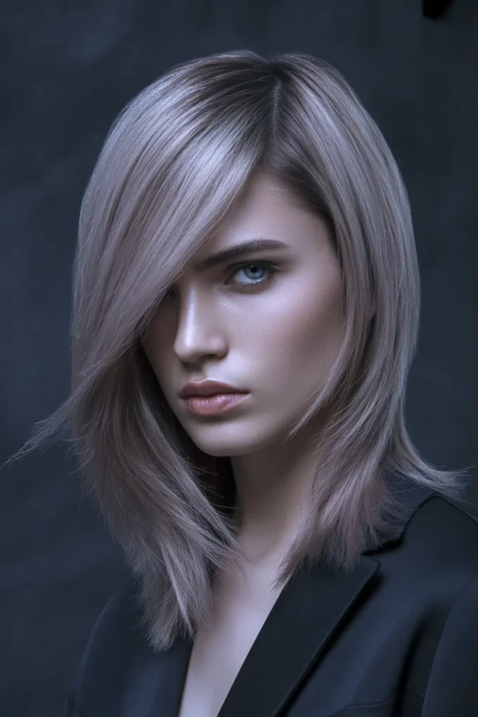 Chic Asymmetrical Layered Haircut With Side Sweep
