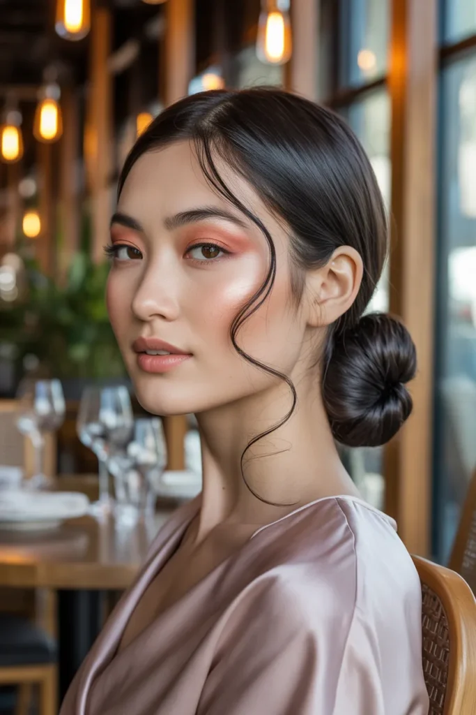 Chic Low Bun Birthday Hairstyle With Face-Framing Tendrils