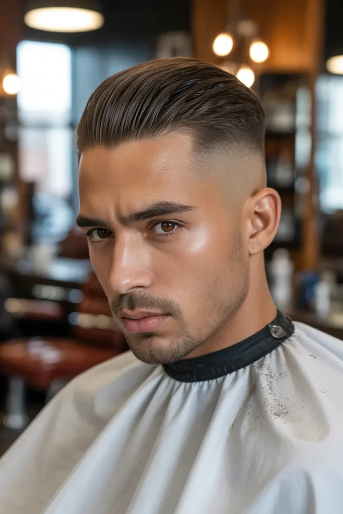 Classic Faded Undercut With Slicked-Back Top