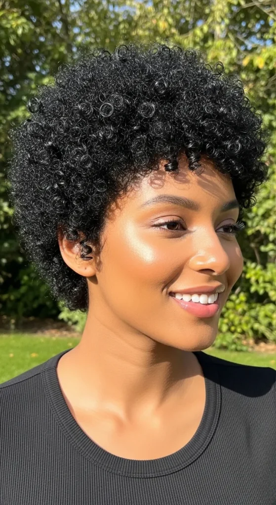 Curly Cropped Afro Cut