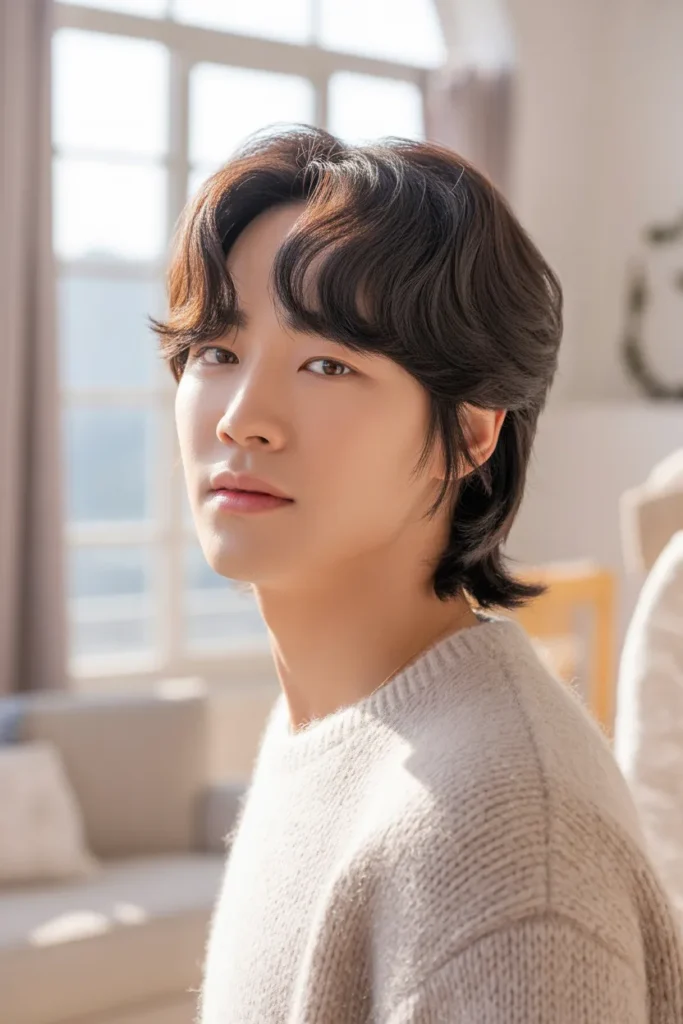 Curtain Bangs – A Soft and Romantic Korean Hairstyle for Men