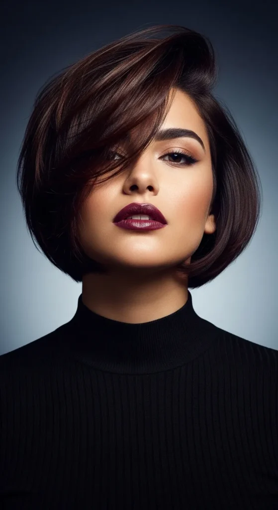 Dark Brown Butterfly Cut Short Hair for Thick Hair