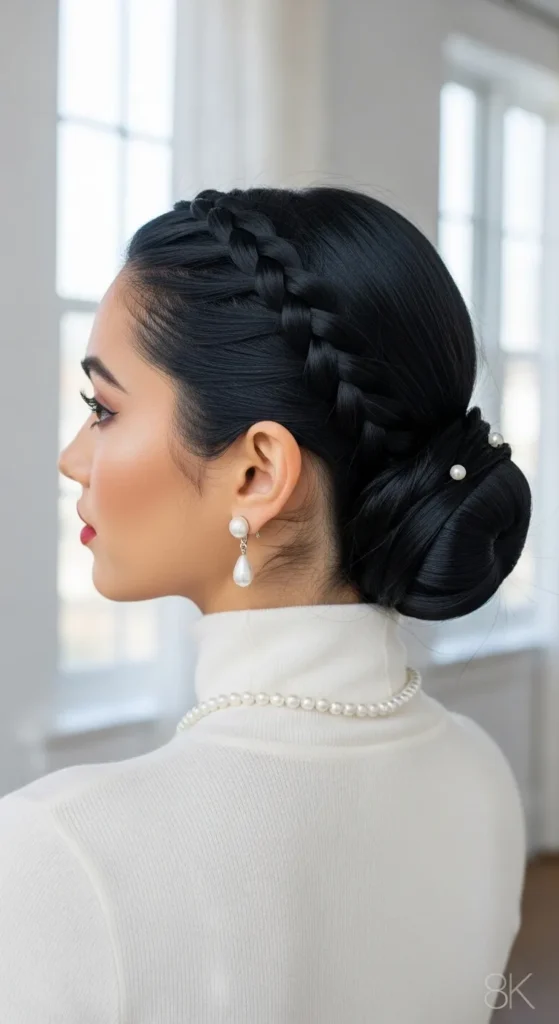 Dutch Braid Hairstyles Into a Bun for an Elegant Updo