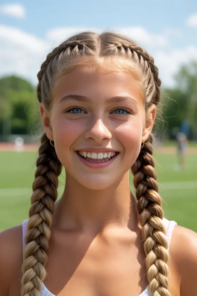 Dutch Braid Pigtails With Wavy Ends