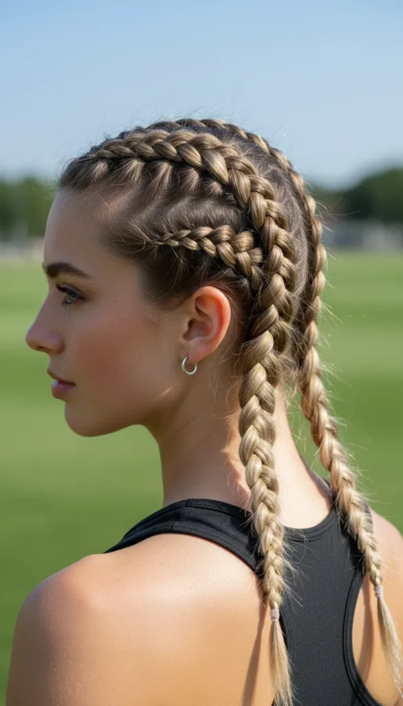Dutch Braids With Baby Braids Woven Into the Pattern