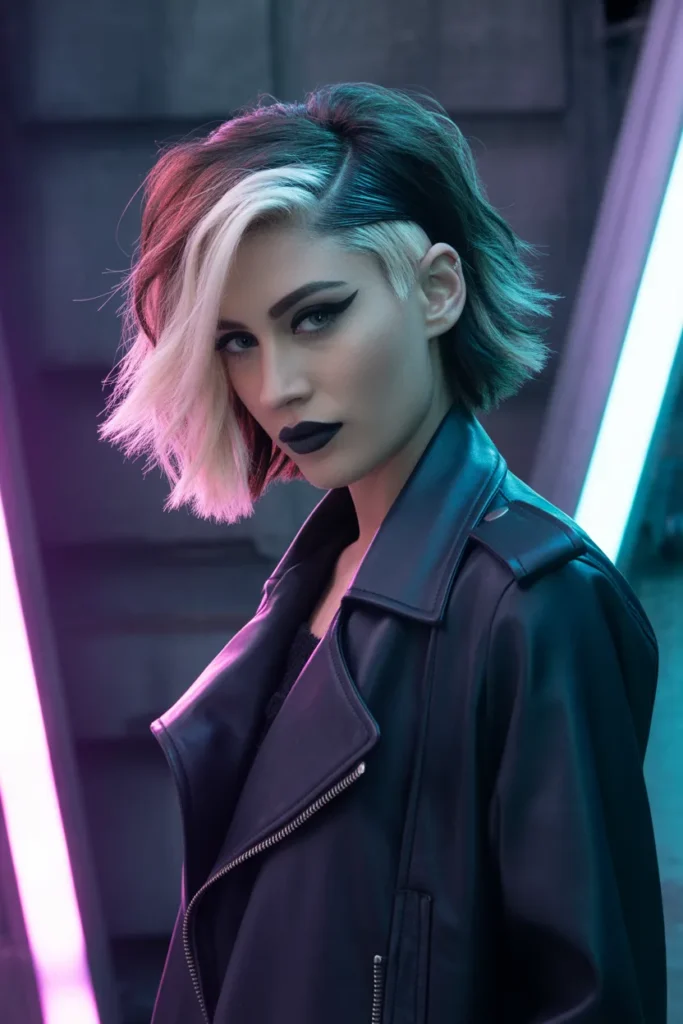 Edgy Shaggy Lob With Undercut Details