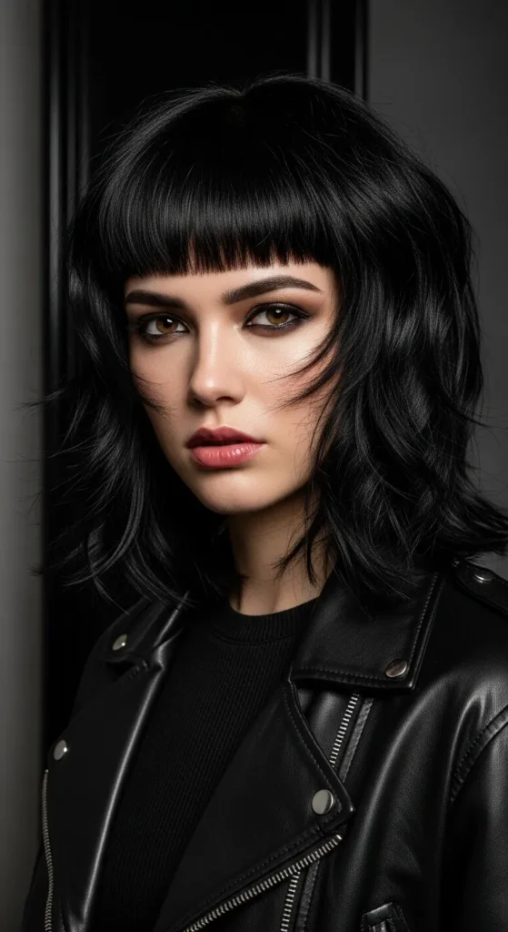 Edgy Wavy Wolf Cut with Razor Bangs