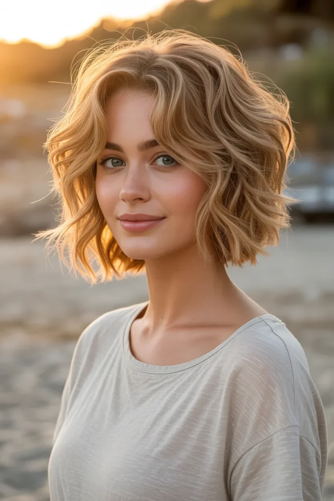 Effortless Beachy Shaggy Lob for Summer Vibes