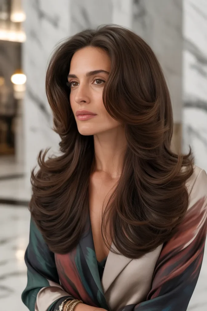 Elegant Layered Haircut for Thick and Heavy Hair