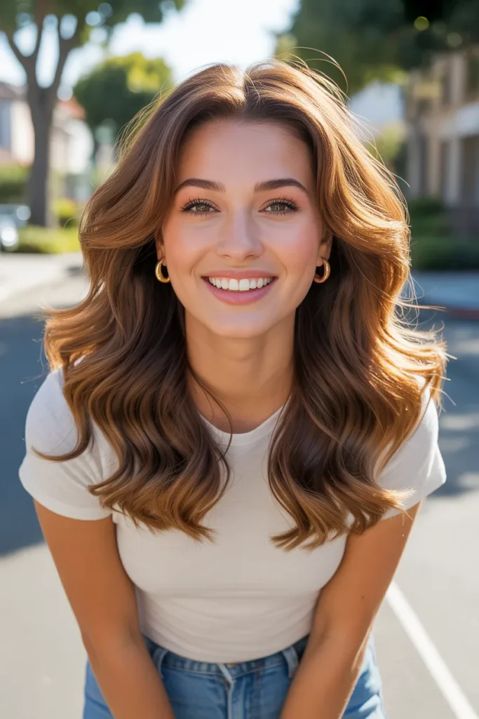 Everyday California Brunette Blowout With Voluminous Roots