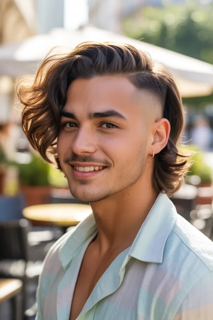 Faded Mullet With Side Swept Fringe