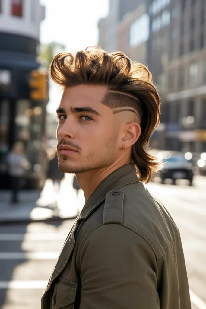 Faded Mullet With Undercut and Textured Quiff