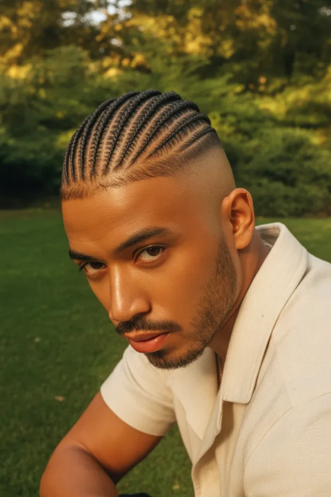 Faded Undercut With Braided Top