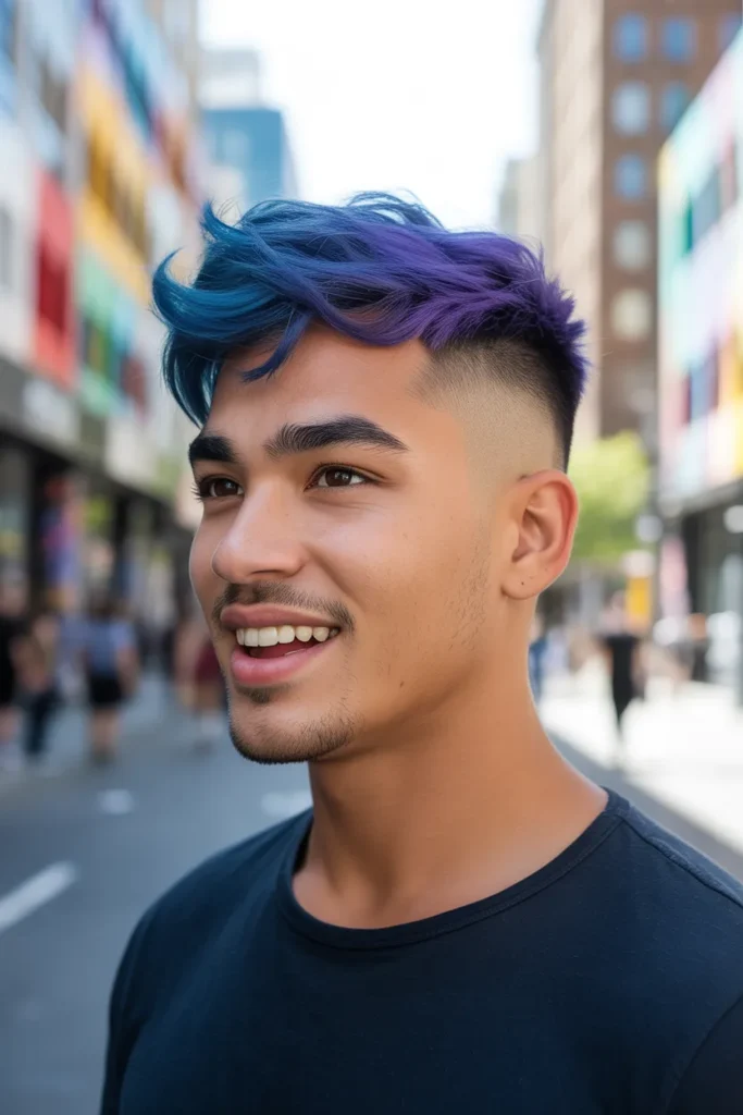 Faded Undercut With Colorful Dyed Top