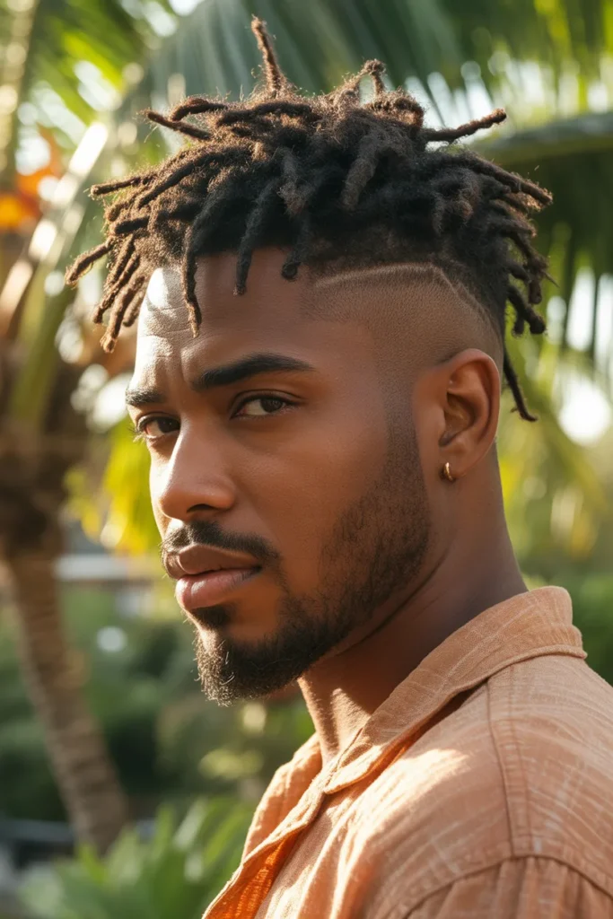 Faded Undercut With Dreadlock Top
