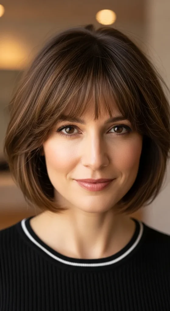 Feathered Short Wolf Cut with Curtain Bangs