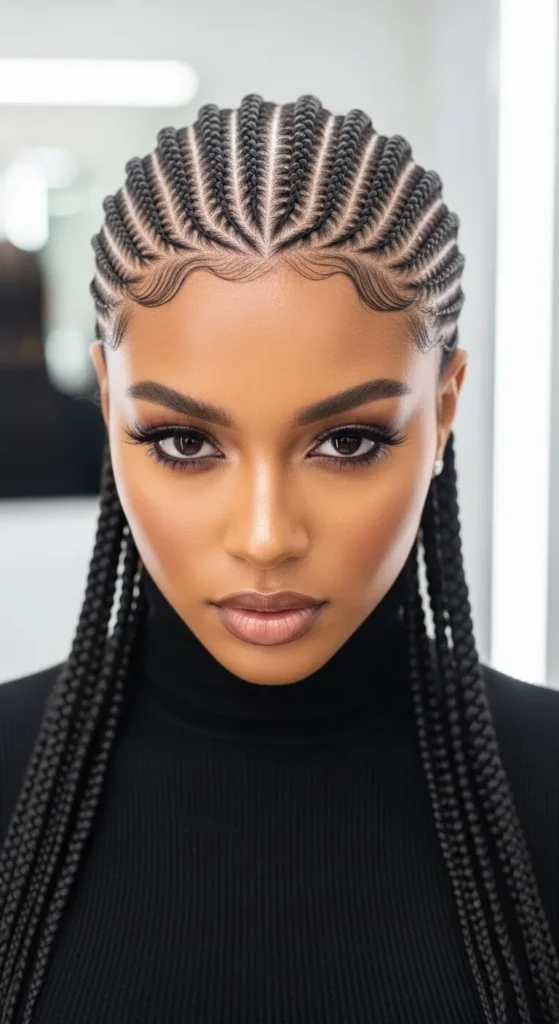 Feed-In Fulani Braids for a Sleek Look