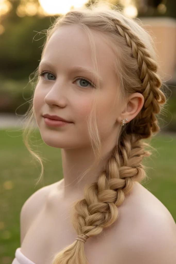 Fishtail Braid Over One Shoulder