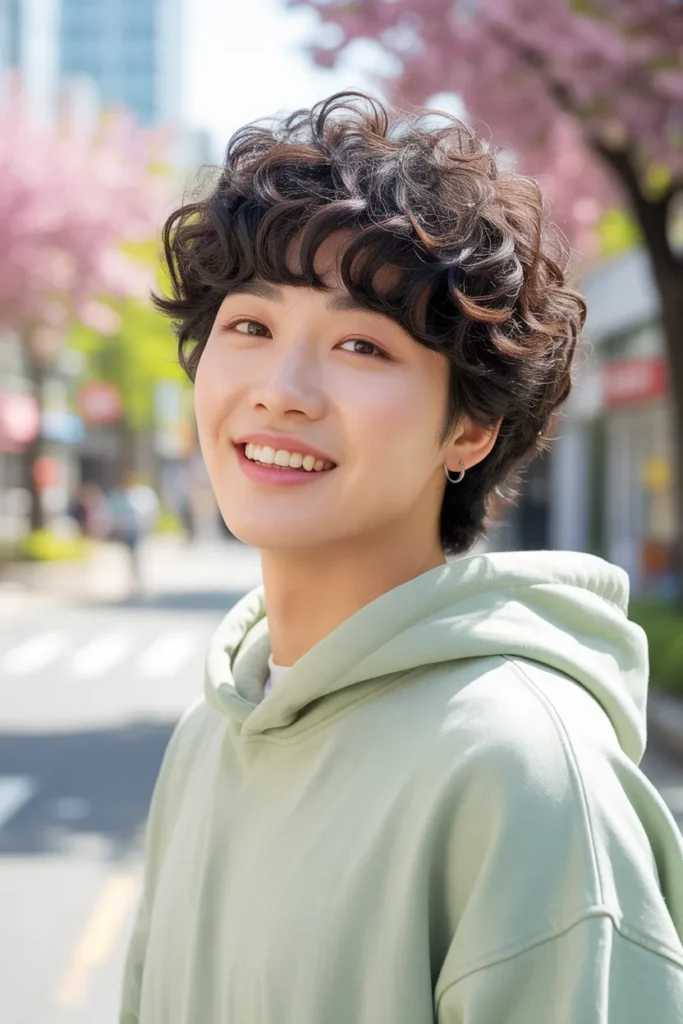 Fluffy Perm – The Cute and Voluminous Korean Hairstyle for Men