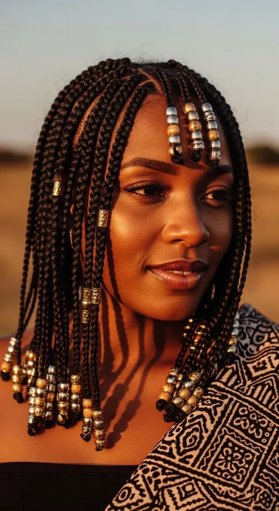 Fulani Braids with Beaded Accents