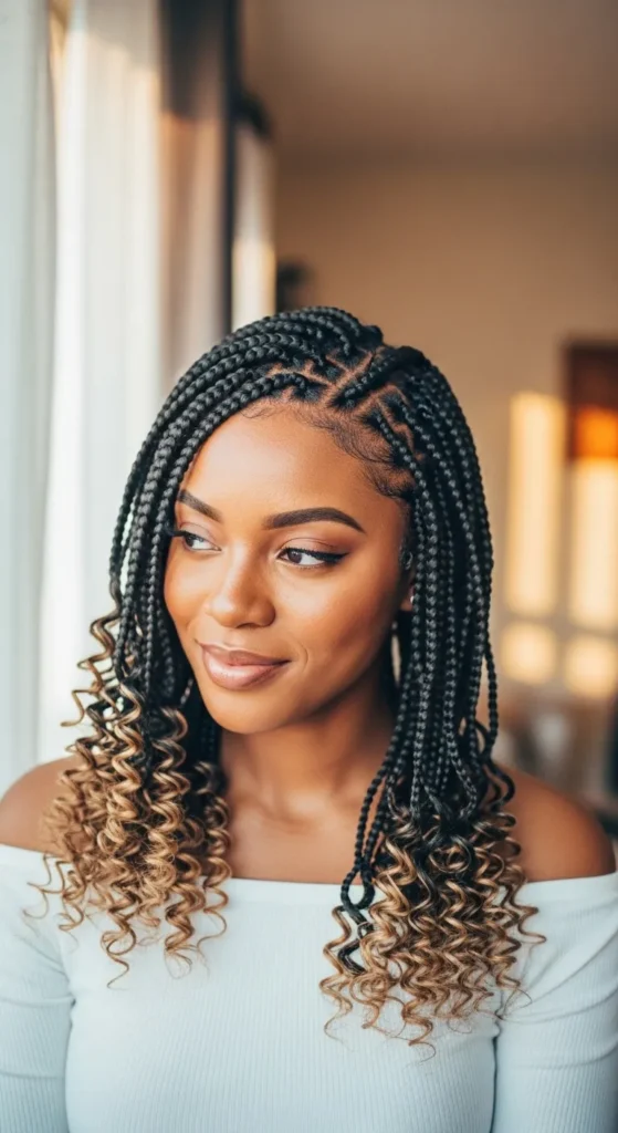 Fulani Braids with Curly Ends