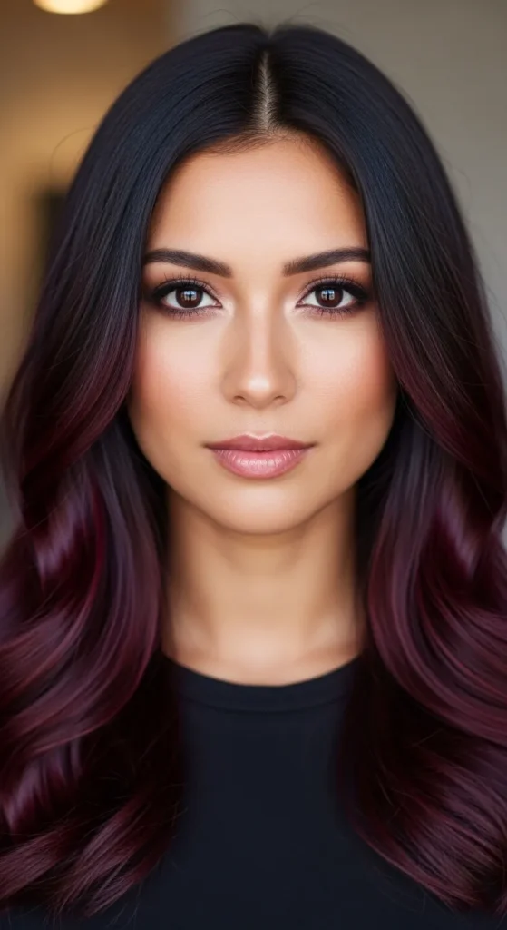 Gemini Soft Black and Burgundy Waves