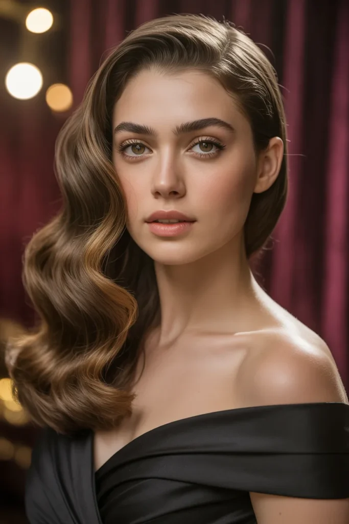 Glamorous Old Hollywood Waves Birthday Hairstyle