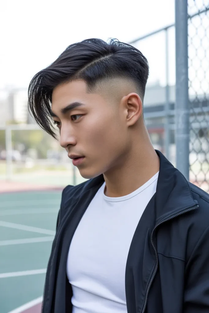 High Fade with Long Top – The Sharp Contrast in Korean Hairstyles for Men
