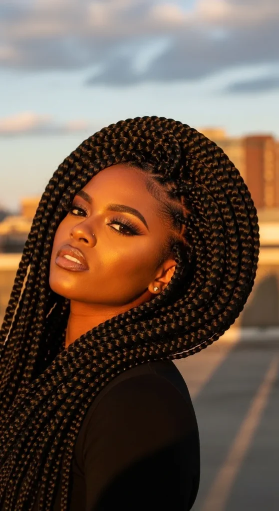 Jumbo Swirl Cornrows for a Bold Statement