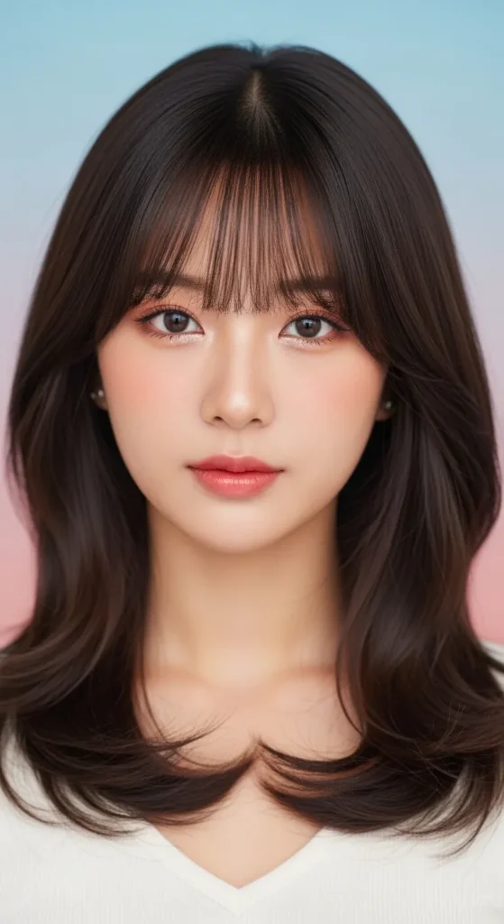 Korean-Inspired Wolf Cut with Curtain Bangs