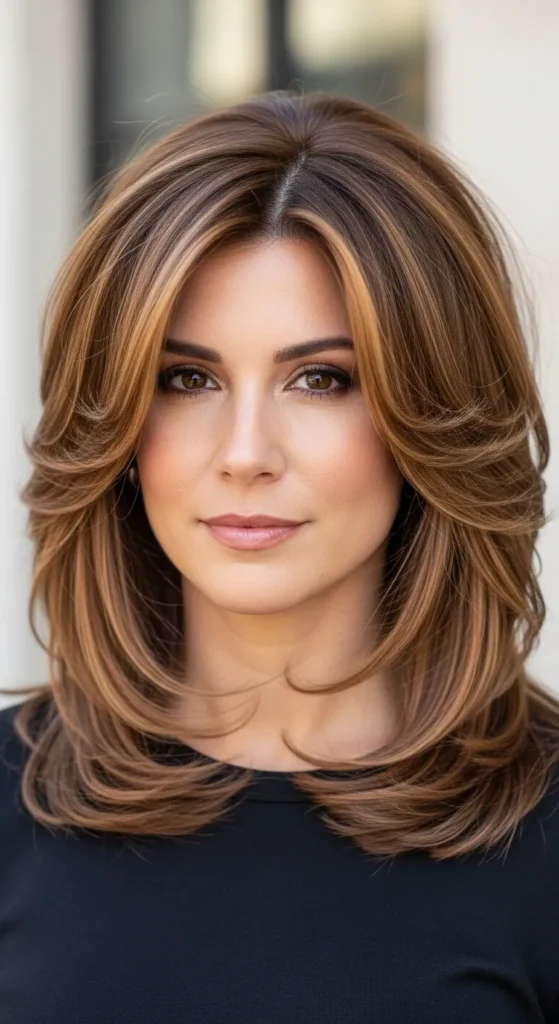 Layered Cut with Soft Caramel Blend