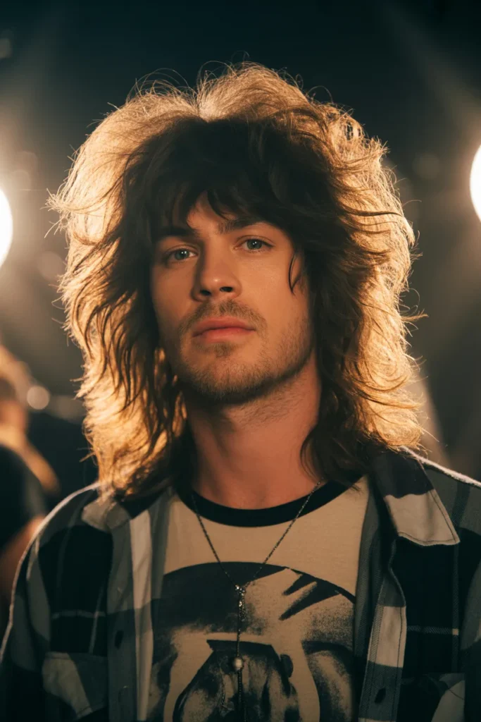 Long Faded Mullet With Messy Rockstar Finish