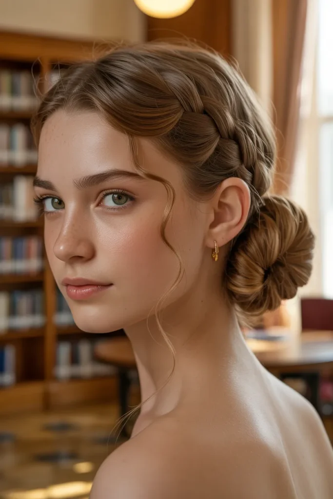 Low Side Bun With Braided Detail