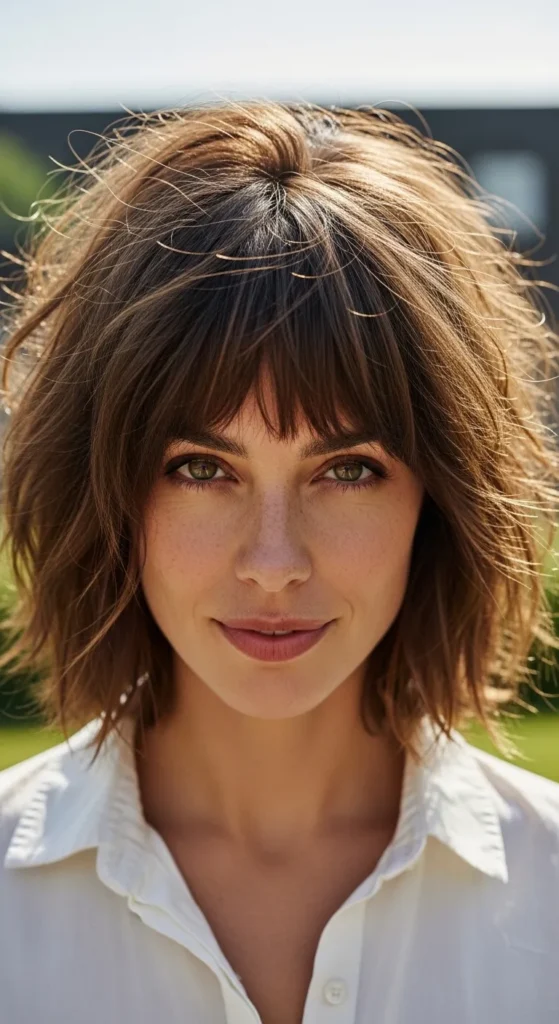 Messy Short Wolf Cut with Curtain Bangs