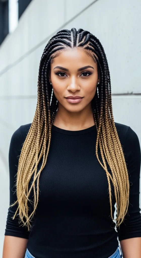 Ombre Fulani Braids (Brown to Blonde)