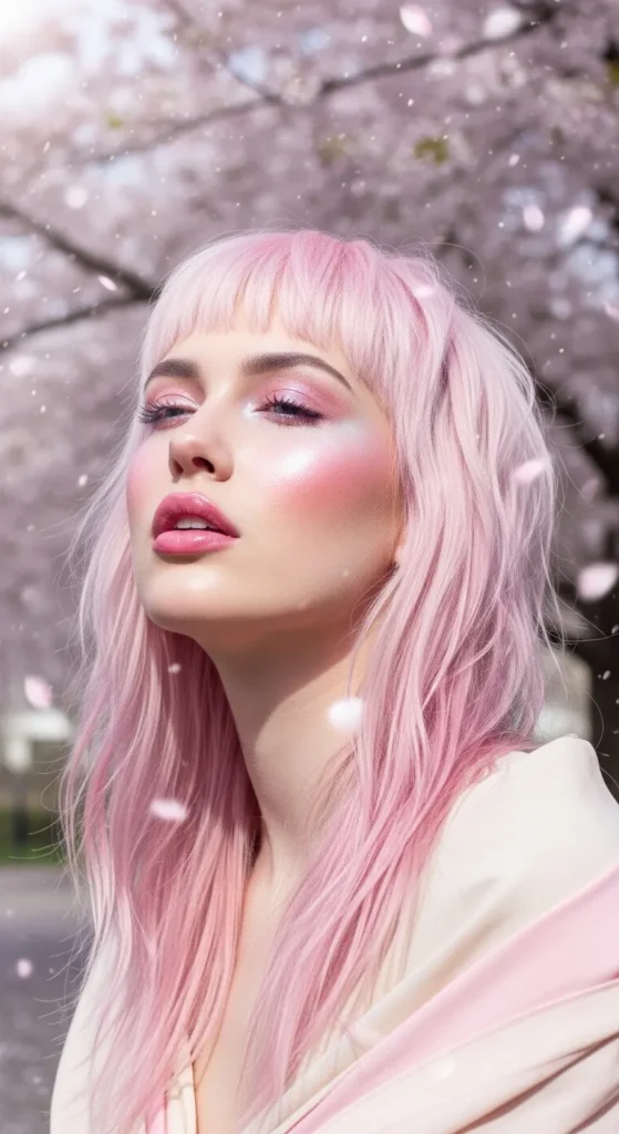 Pink Tinted Soft Mullet with Wispy Ends