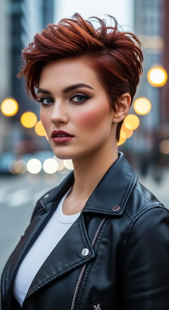 Pixie Cut With Textured Top For Oval Shaped Face
