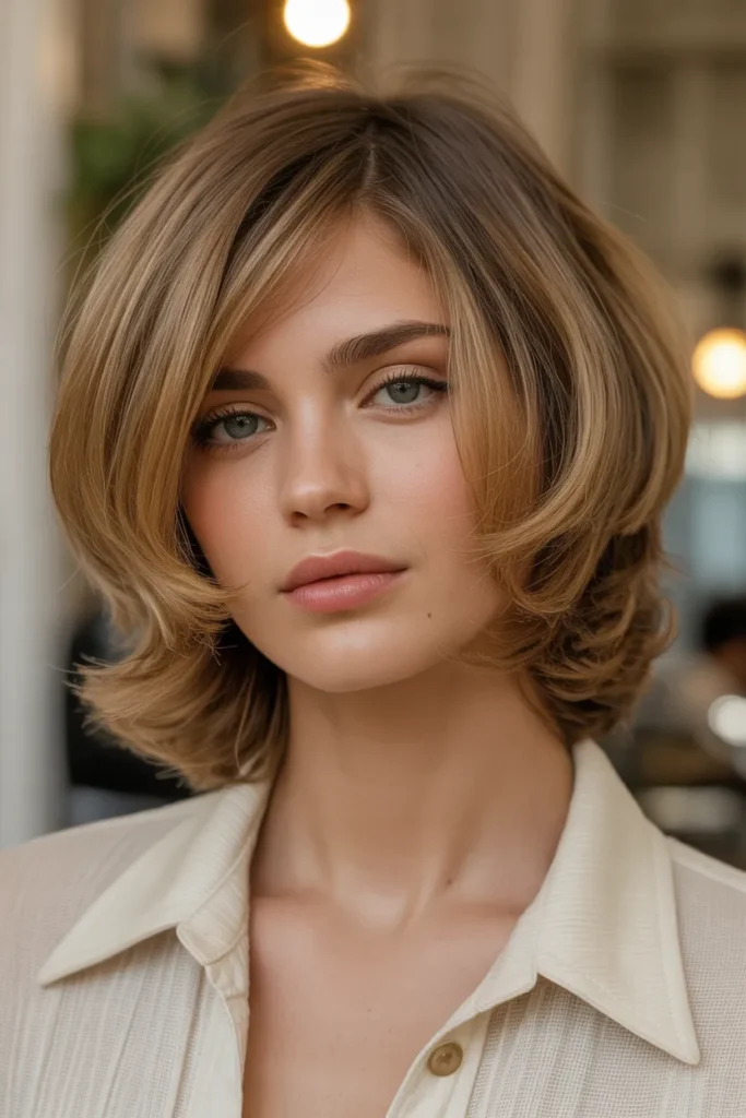 Retro-Inspired Shag with Center Part