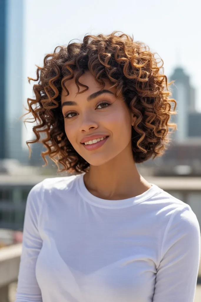 Shaggy Lob Haircut for Curly Hair