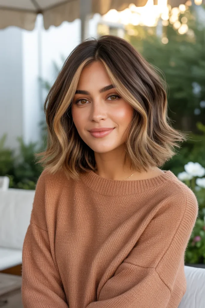 Shaggy Lob With Balayage for a Natural Gradient