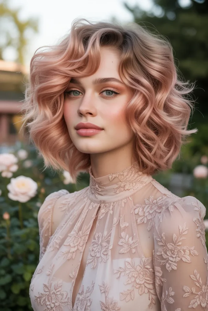 Shaggy Lob With Soft Waves for a Romantic Look