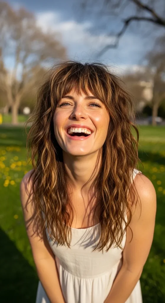 Shaggy Soft Mullet with Honey Blonde Highlights