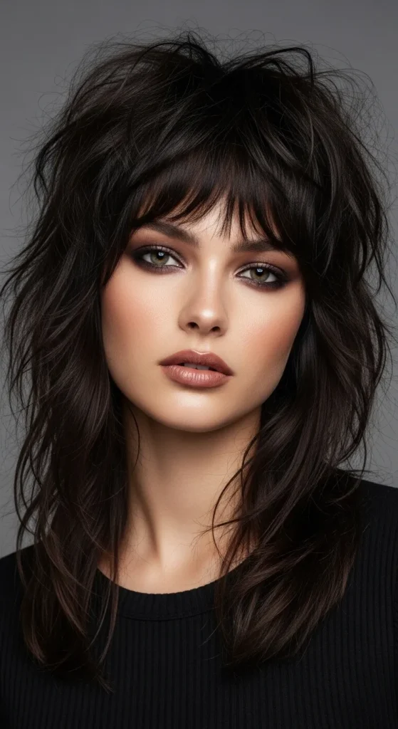 Shaggy Wolf Cut with Wispy Curtain Bangs